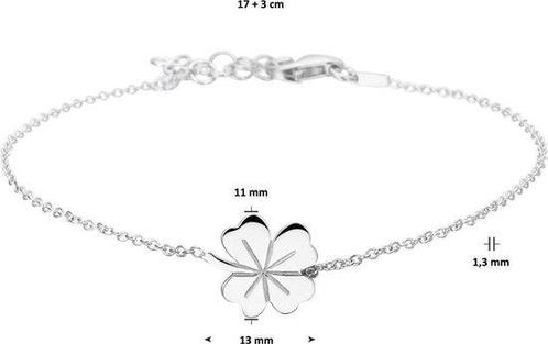 The Jewelry Collection - Armband Klaver 1,0 mm 17 + 3 cm -, Sieraden, Tassen en Uiterlijk, Armbanden, Verzenden