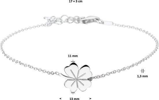 The Jewelry Collection - Armband Klaver 1,0 mm 17 + 3 cm -, Sieraden, Tassen en Uiterlijk, Armbanden, Verzenden