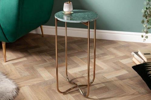 Handgemaakte bijzettafel NOBLE I 35cm groen marmer, Huis en Inrichting, Tafels | Sidetables, Ophalen of Verzenden
