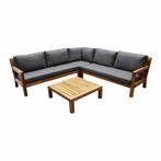 Harby hoek loungeset 4-delig teaklook, Tuin en Terras, Ophalen of Verzenden, Nieuw, Hardhout