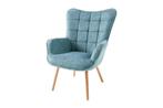 Fauteuil SCANDINAVIA met armleuningen textured stof blauw -, Ophalen of Verzenden, Nieuw