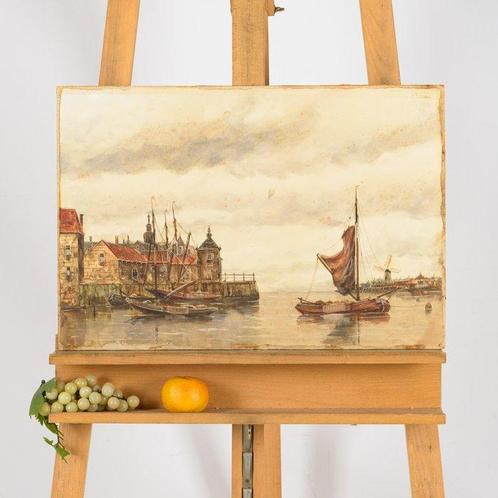 Jan van Couver - Hermanus Koekkoek jr. (1836-1909) - Veere, Antiek en Kunst, Kunst | Schilderijen | Klassiek