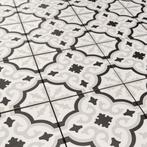 Keramische portugese vloertegels 20x20 wit met zwart en grij, Verzenden, Nieuw