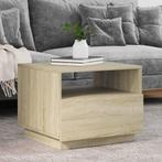 vidaXL Salontafel met LED-verlichting 50x49x40 cm sonoma, Verzenden, Nieuw, Overige houtsoorten, 50 tot 100 cm