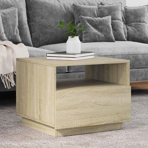 vidaXL Salontafel met LED-verlichting 50x49x40 cm sonoma, Huis en Inrichting, Tafels | Salontafels, 50 tot 100 cm, Nieuw, Overige houtsoorten