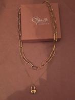 Ketting met hart slot, Sieraden, Tassen en Uiterlijk, Armbanden, Ophalen of Verzenden, Nieuw, Goud, Staal