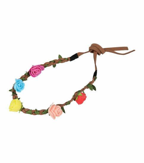 Haarband bloemen - Lint roosjes multicolor – Geel roze blauw, Sieraden, Tassen en Uiterlijk, Uiterlijk | Haarverzorging