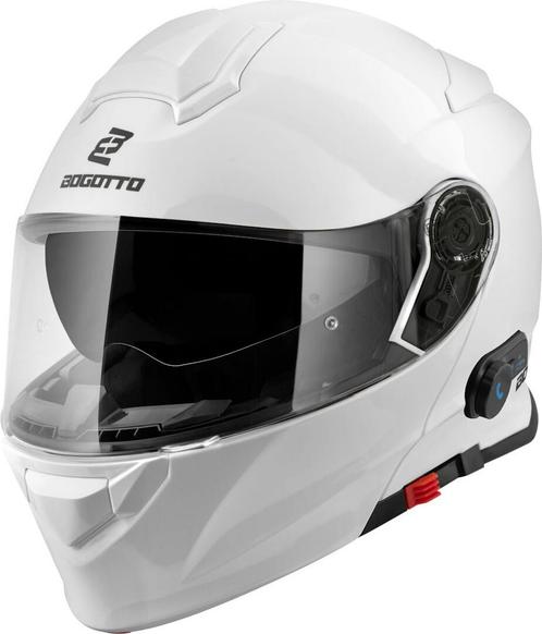 Bogotto H271 BT Bluetooth Helm Wit, Motoren, Kleding | Motorhelmen, Systeemhelm, Heren, XXL, Nieuw met kaartje, Overige merken
