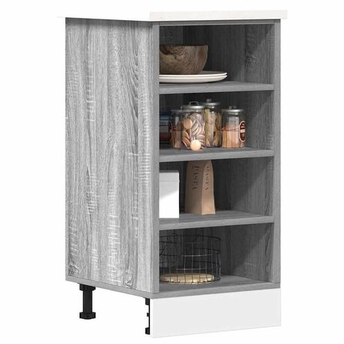 vidaXL Onderkast Riga 40x44,5x81,5 cm bewerkt hout grijs, Huis en Inrichting, Keuken | Keukenelementen, Grijs, Nieuw, Verzenden