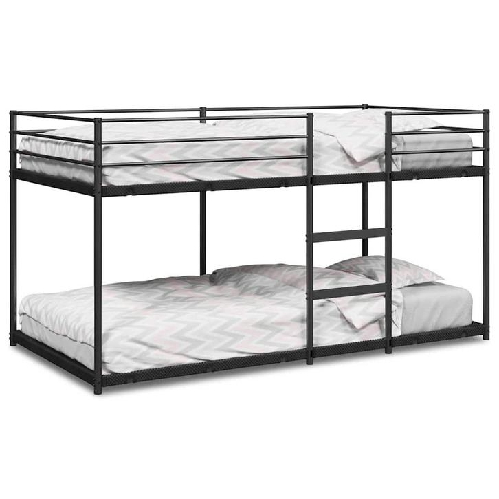 Stapelbed Staal Zwart 90x190 | Tweedekansje, Huis en Inrichting, Slaapkamer | Bedden, 90 cm, 190 cm of minder, Zwart, Nieuw, Metaal