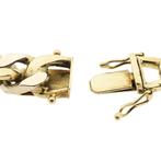 Bicolor gouden wijde gourmet schakelarmband, Ophalen of Verzenden, Gebruikt, Overige kleuren, Goud