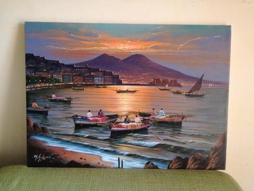 Mario Galanti (XX) - Golfo di Napoli, Antiek en Kunst, Kunst | Schilderijen | Klassiek