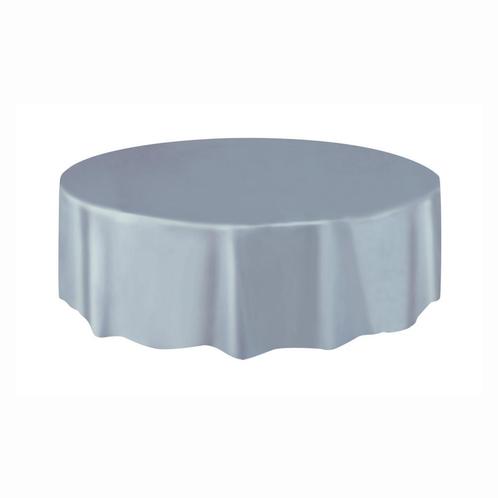 Zilver Tafelkleed Rond 2,13m, Hobby en Vrije tijd, Feestartikelen, Nieuw, Verzenden