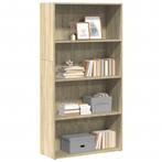 vidaXL Boekenkast 80x30x152 cm bewerkt hout sonoma, Huis en Inrichting, Kasten | Boekenkasten, Minder dan 50 cm, Verzenden, 75 cm of meer