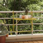 vidaXL Balkontafel 60x40 cm staal goudkleurig, Tuin en Terras, Verzenden, Nieuw, Metaal