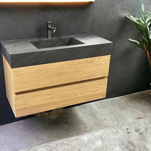 Badmeubel Casajoy Bold Onderkast 100 cm Eiken Met Wastafel, Doe-het-zelf en Verbouw, Sanitair, Bad, Nieuw, Ophalen of Verzenden