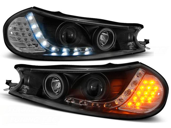 Koplampen Ford Mondeo 96-00 LED Devil Eyes DRL look zwart, Auto-onderdelen, Overige Auto-onderdelen, Ophalen of Verzenden