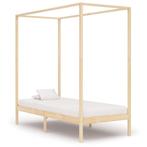 Massief Grenen Hemelbed 90x200 - Stoer! Tweedekansje -35%, 90 cm, Eenpersoons, Bruin, Nieuw