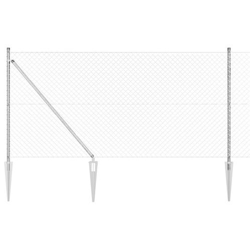 vidaXL Kettinglinkschutting met 7 Steunpalen 1,4x10 m, Tuin en Terras, Schuttingen, Nieuw, IJzer, Verzenden