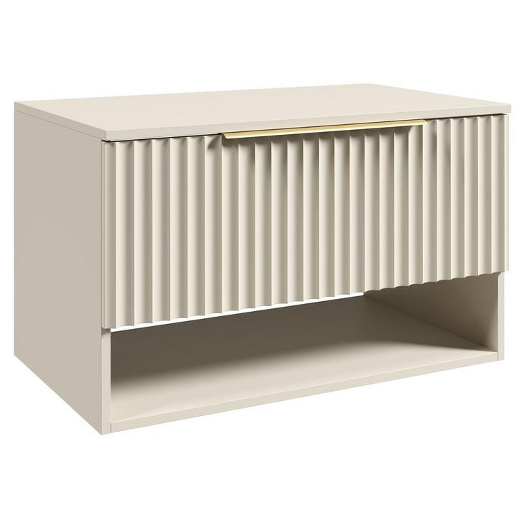 Badplaats Wastafelkast Kelo 80 cm - Beige - Badmeubel, Huis en Inrichting, Badkamer | Badkamermeubels, Nieuw, Wastafelkast, Verzenden