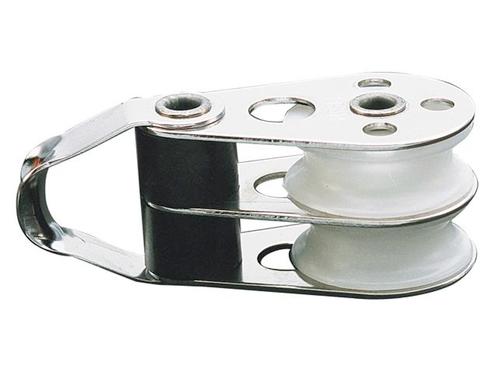 2-SCHIJFS RVS BLOK MET BEUGEL 8 MM, Watersport en Boten, Bootonderdelen, Nieuw, Zeilboot of Motorboot, Ophalen of Verzenden