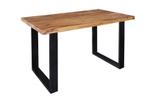 Massief houten eettafel IRON CRAFT 120 cm natuurlijke, Huis en Inrichting, Tafels | Eettafels, Nieuw, Ophalen of Verzenden