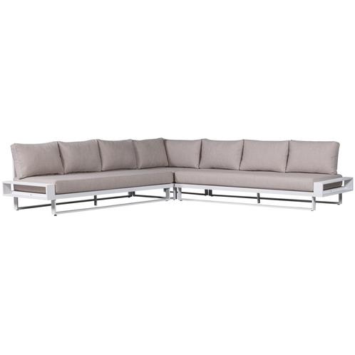 Hoekbank - Flint - Aluminium - Wit Naturel - Exotan, Tuin en Terras, Tuinbanken, Verzenden
