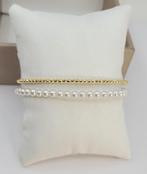Armband - 18 karaat Geel goud - 4x4.5mm Akoya-parels, Sieraden, Tassen en Uiterlijk, Armbanden, Nieuw
