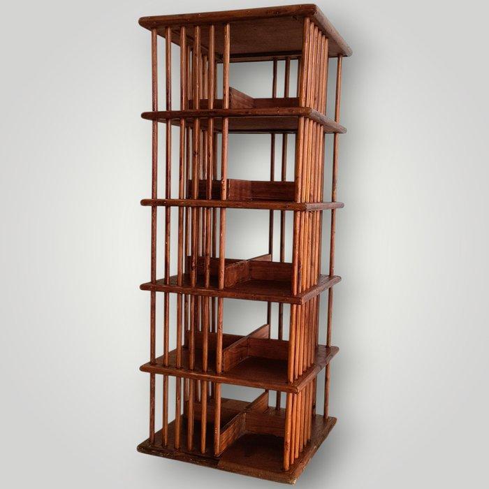 Boekenkast - Hout - Draaibare tijdschriftenhouder - Vijf, Antiek en Kunst, Kunst | Designobjecten