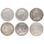 Verenigd Koninkrijk. 1 Crown, 1 Dollar 1820/1902 (6 stuks), Postzegels en Munten, Munten | Europa | Niet-Euromunten