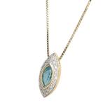 Hanger - 14 karaat Geel goud - 0.85ct. tw. Topaas - Diamant