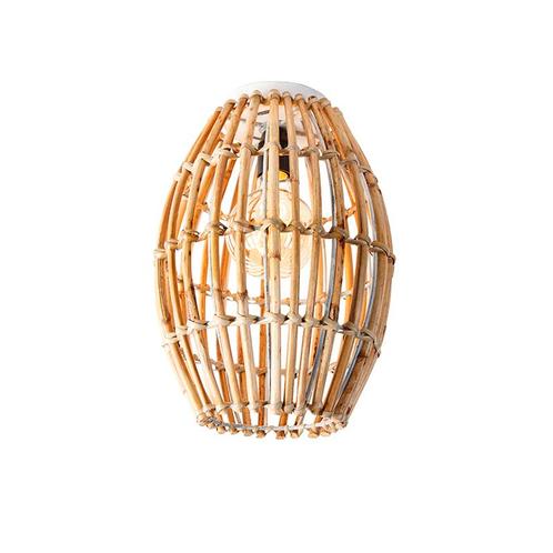 Landelijke plafondlamp bamboe en wit - Canna Capsule, Huis en Inrichting, Lampen | Overige