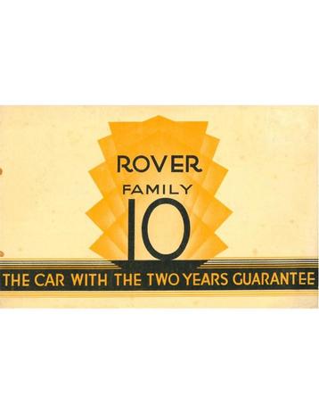 1931 ROVER FAMILY 10 BROCHURE ENGELS beschikbaar voor biedingen