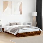 vidaXL Bedframe bewerkt hout gerookt eikenkleurig 140x200 cm, Huis en Inrichting, Slaapkamer | Bedden, Bruin, Verzenden, 140 cm