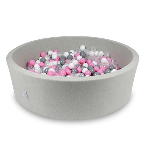 Lichtgrijze ballenbak van katoen met 700 ballen – zachte.., Kinderen en Baby's, Speelgoed | Educatief en Creatief, Nieuw, Ophalen of Verzenden
