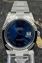 Rolex Datejust 41 - Blue Roman - Oyster - 126334 - New 2025, Staal, Polshorloge, Nieuw, Rolex