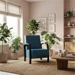 Leren fauteuil Glory - Toledo Turquoise (blauw), Nieuw, Ophalen of Verzenden, 50 tot 75 cm, Industrieel, Modern