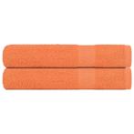 vidaXL Handdoeken 2 st 100x200 cm 360 g/m² 100% katoen, Verzenden, Nieuw, Oranje