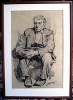 Adrianus Miolée (1879-1961) - Houtskoolportret van een man