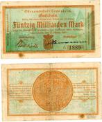 Duitsland 50 Milliarden Mark Crailsheim 1923 Notgeld grue..., Verzenden