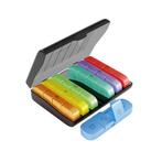 GEASY Pillendoos 7 Dagen – 4 Vakken – Zwart/Gekleurd –, Verzenden