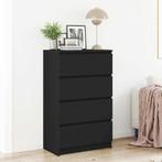 vidaXL Dressoir 60x35x98,5 cm bewerkt hout zwart, Verzenden, Nieuw, 50 tot 100 cm, 25 tot 50 cm