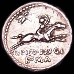 Romeinse Republiek. L. Calpurnius Piso Frugi. Denarius Rome