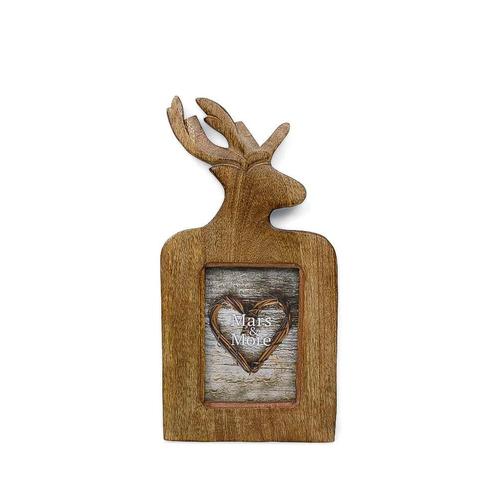 fotolijst mango hout hert 15x10cm, Huis en Inrichting, Woonaccessoires | Overige, Verzenden