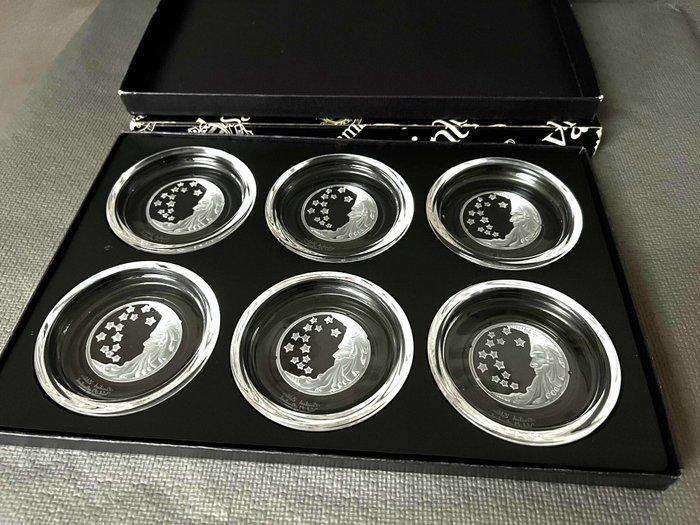 Val Saint Lambert - TYCAALAK givré - Onderzetter (6) - De 12, Antiek en Kunst, Antiek | Glas en Kristal