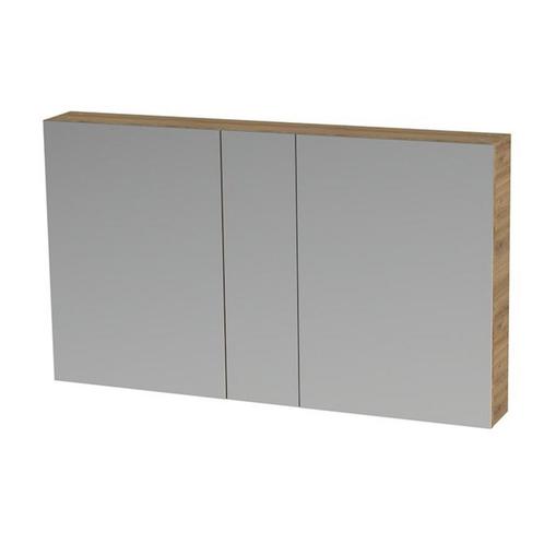 Spiegelkast Tiger S-line 120 cm Met 2 Deuren Chalet Eik, Doe-het-zelf en Verbouw, Sanitair, Bad, Nieuw, Ophalen of Verzenden
