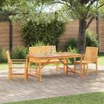 vidaXL Tuin Eetset 4 pcs Bruin Massief acaciahout, Tuin en Terras, Verzenden, Nieuw