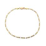 Bicolor gouden Figaro schakel armband | 22,5 cm (witgoud), Sieraden, Tassen en Uiterlijk, Armbanden, Ophalen of Verzenden, Gebruikt