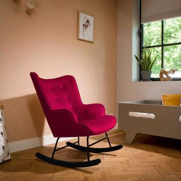 Aemely® Schommelstoel Steerne - Bordeaux Rood Velvet, Zwar beschikbaar voor biedingen