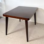 Uitschuifbare eettafel Halabala, dambord patroon blad, 100 tot 150 cm, Vintage, Zo goed als nieuw, Vijf personen of meer